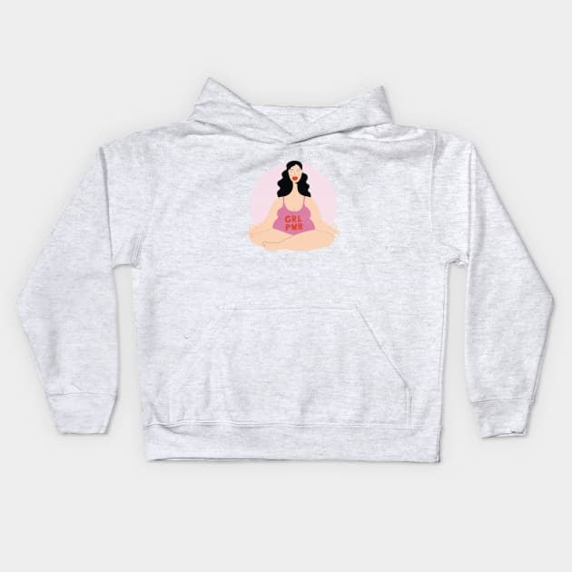 Girl Power Pink Kids Hoodie by damppstudio